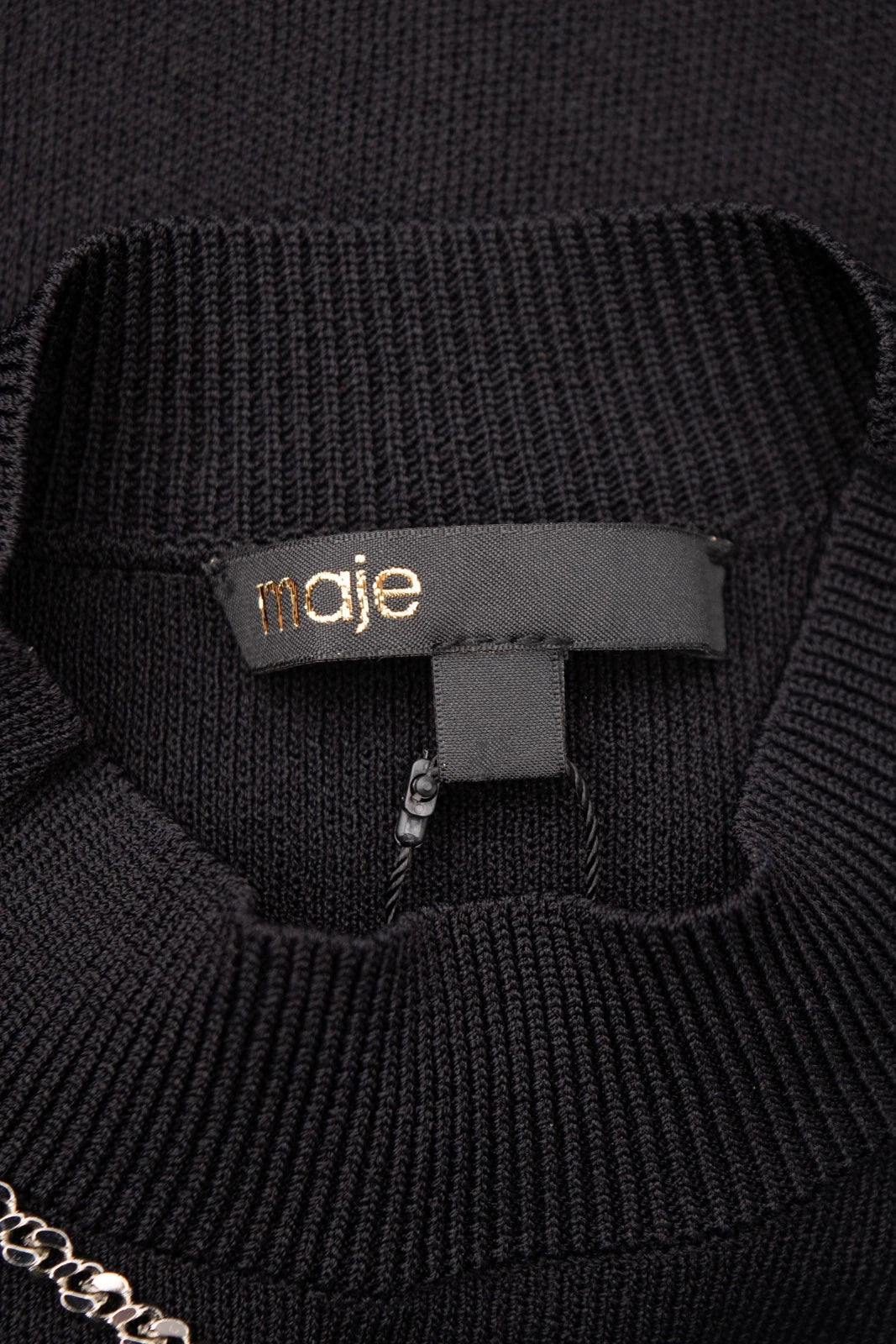 MAJE “Romana” Dress — EU 36 / US 4 / UK 8 (S) — Knitted • Check Pleated Hem — Made in Italy