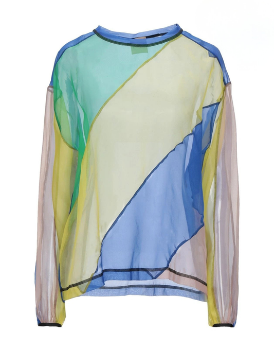 NUDE Silk Organza Top — IT 42 / US 6 / UK 10 (M) — Long Sleeve — Made in Italy