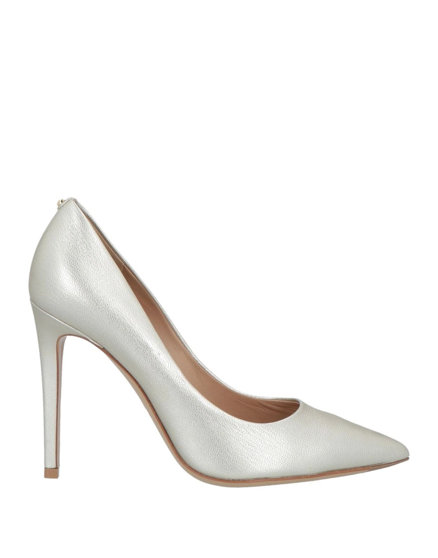 SALVATORE FERRAGAMO Leather Pump Shoes — US 7 / UK 4 / EU 37.5 — Silver • Stiletto