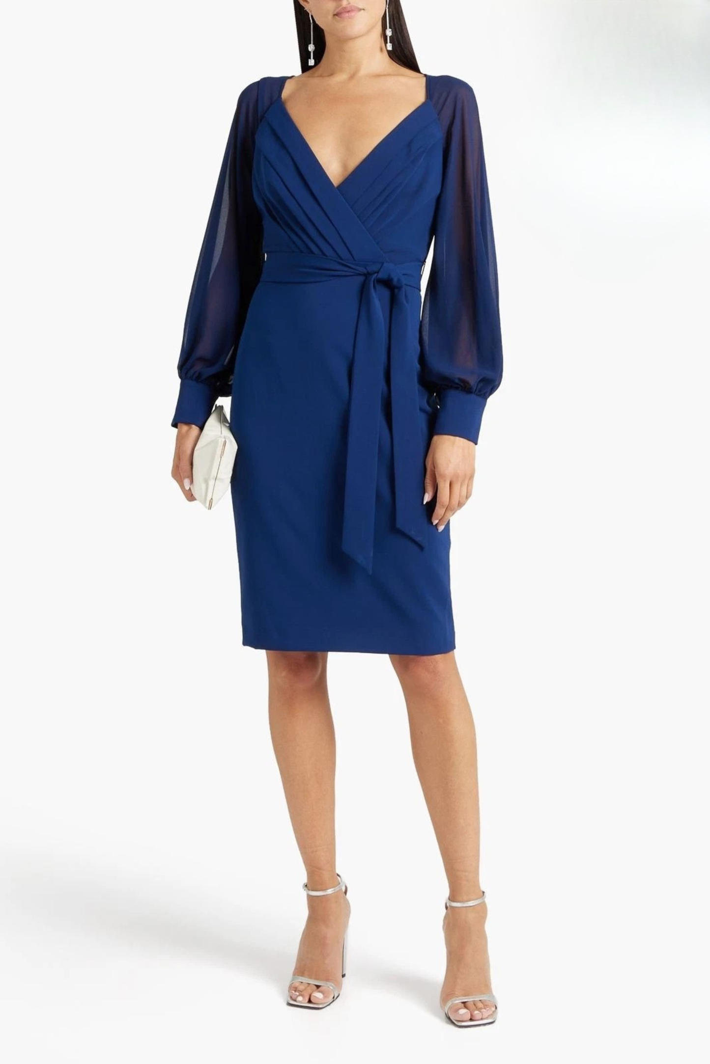 BADGLEY MISCHKA Chiffon Knee-Length Dress — US10 / UK14 / IT46 (XL)