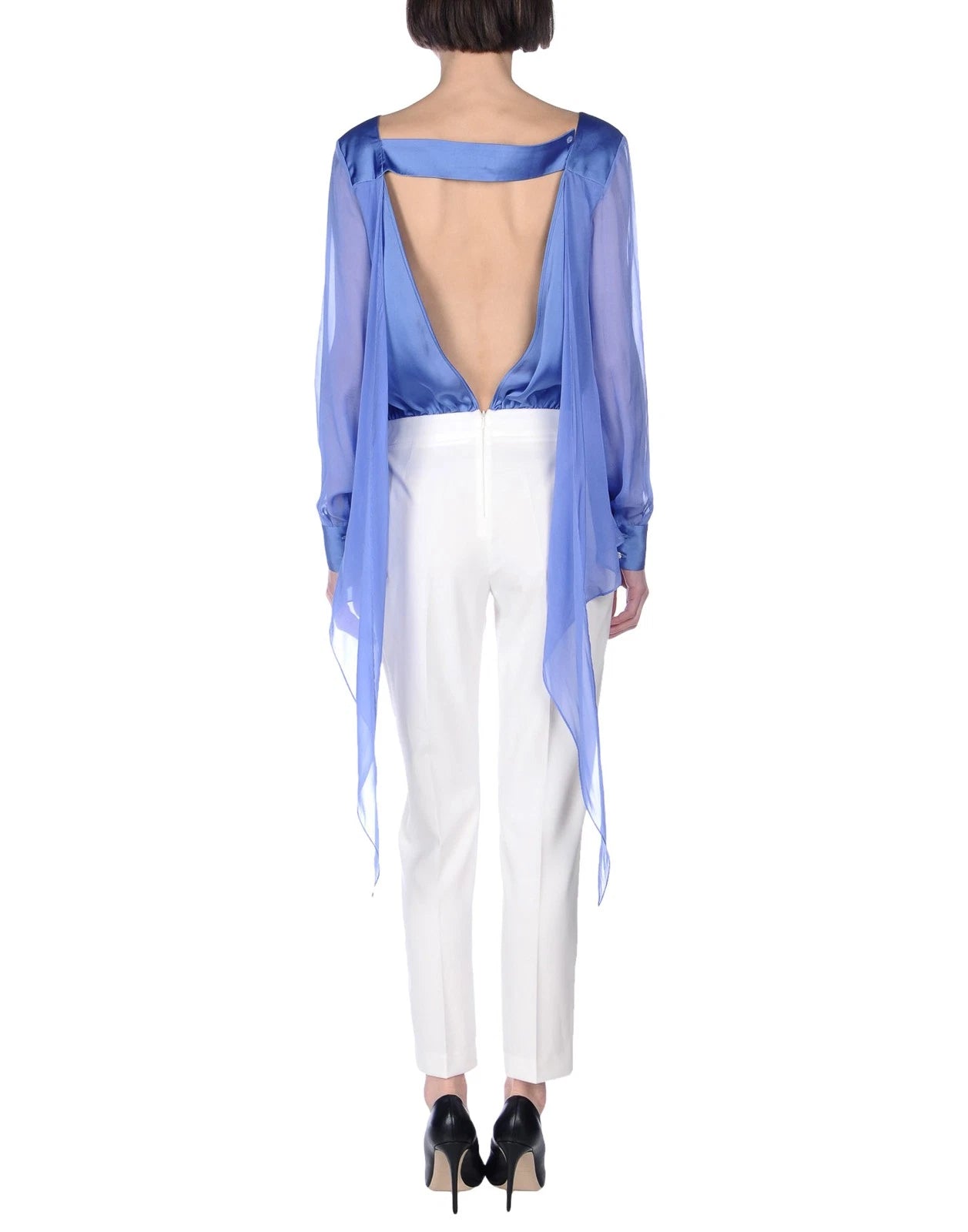 BLUMARINE Jumpsuit — IT 40 / US 4 / UK 8 (S) — Contrast Silk, Draped — Made in Italy