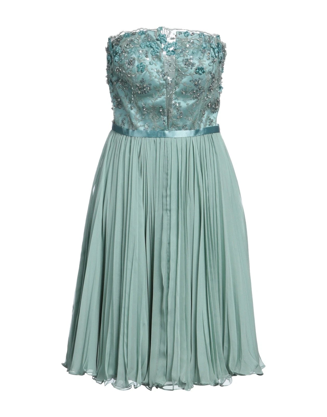 VIVIEN LUXURY Bandeau Dress — IT 40 / US 4 / UK 8 (S) — Blue — Sequins • Pleated • Lined