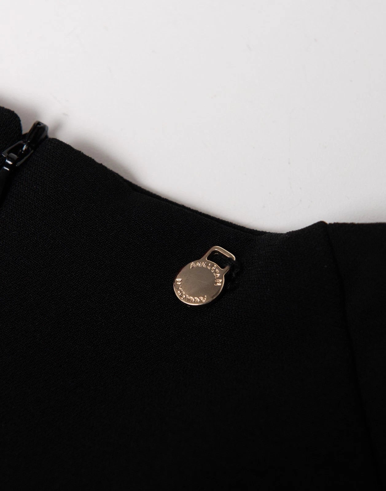 ANNARITA N Shift Dress — IT 44 — Black — Beaded • 3/4 Sleeve — Made in Italy