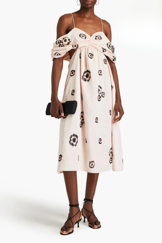 STINE GOYA Beaded Midi Dress — XXS / Pink