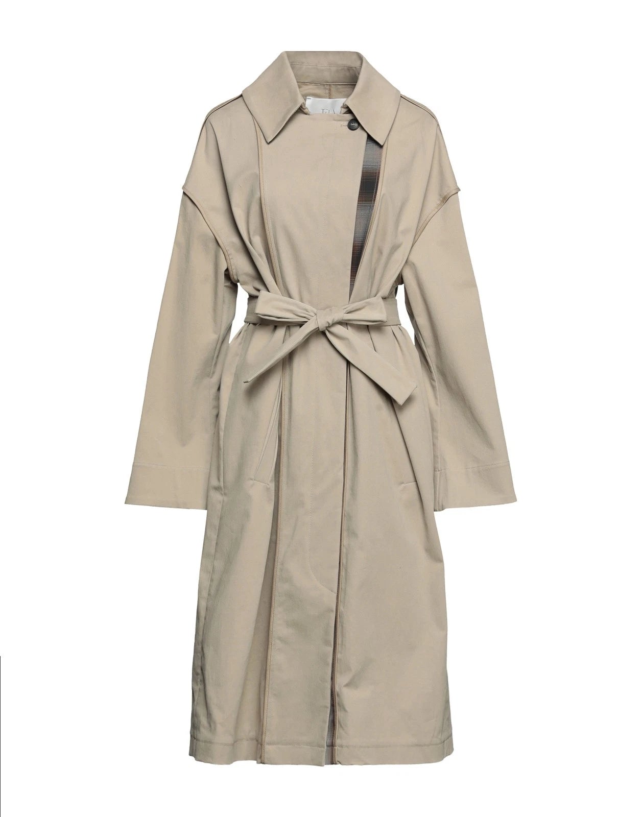 TELA Long Trench Coat — IT 46 / US 10 / UK 14 (XL) — Beige — Belted — Made in Italy