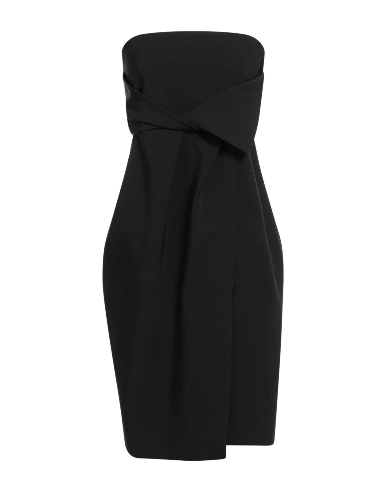MR MASSIMO REBECCHI Midi Dress — IT 48 / US 12 / UK 16 (XXL) — Black — Draped Bandeau