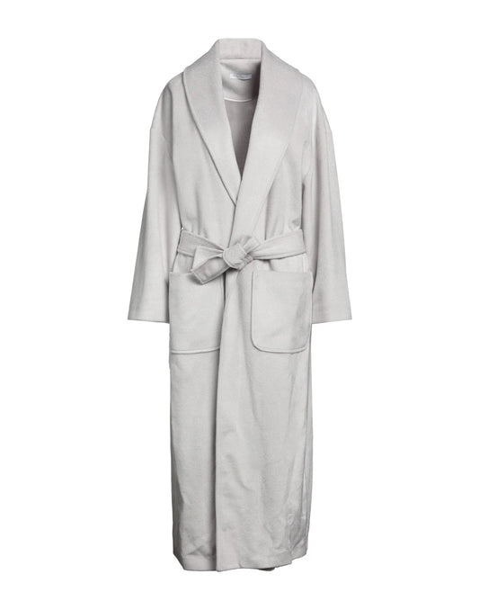 YES LONDON Long Wrap Coat — IT 44 / US 8 / UK 12 (L) — Wool Blend • Belted — Made in Italy