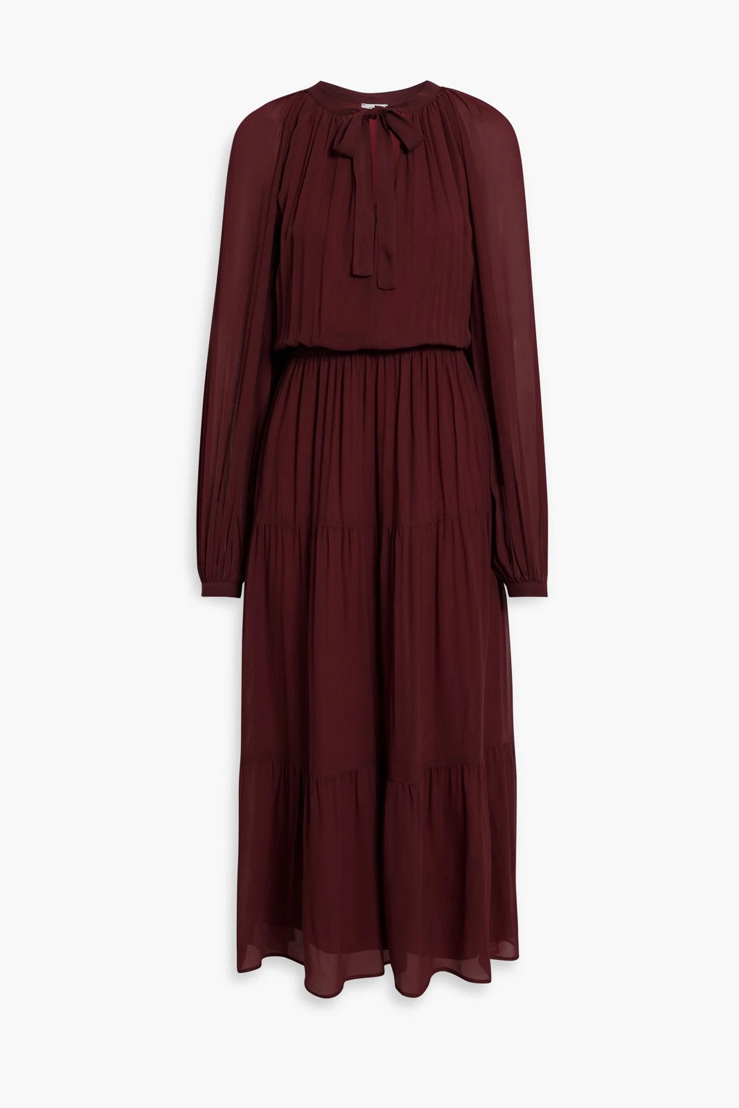 RRP€310 IRIS & INK Chiffon Maxi Dress UK14 US10 IT46 XL Lined Gathered