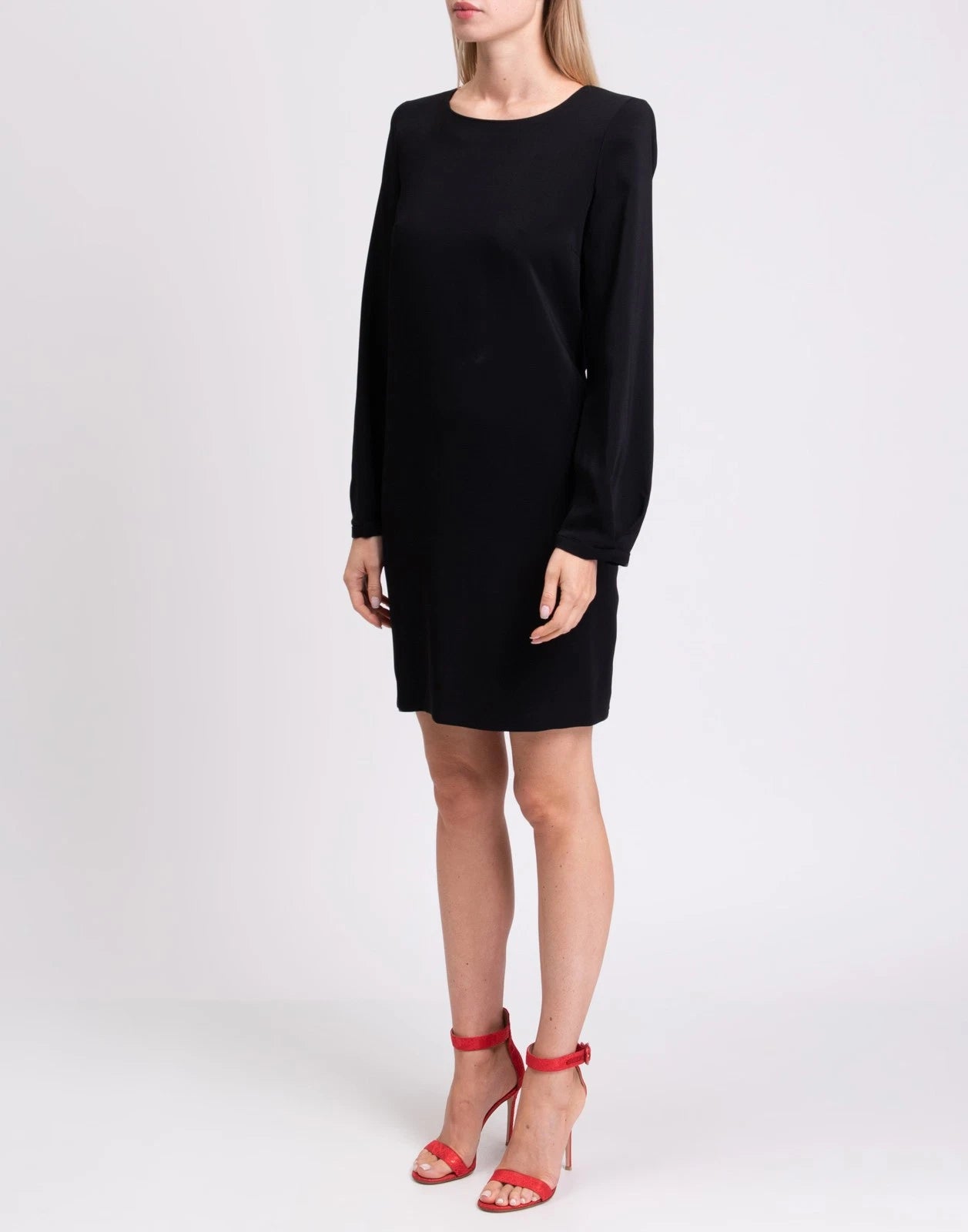 BALLANTYNE Shift Dress — IT 44 / US 8 / UK 12 (L) — Black • Lined • Stretch • Made in Italy