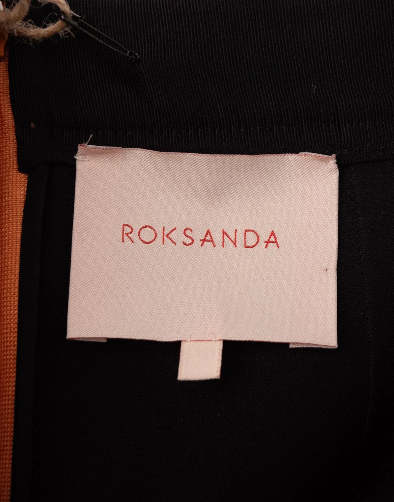 ROKSANDA Crepe Midi Peplum Skirt — UK 10 / US 6 / IT 42 (M) — Orange & Black Color-Block