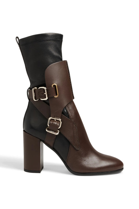 TOD’S Leather Ankle Boots — US 7.5 / EU 37.5 — Brown/Black