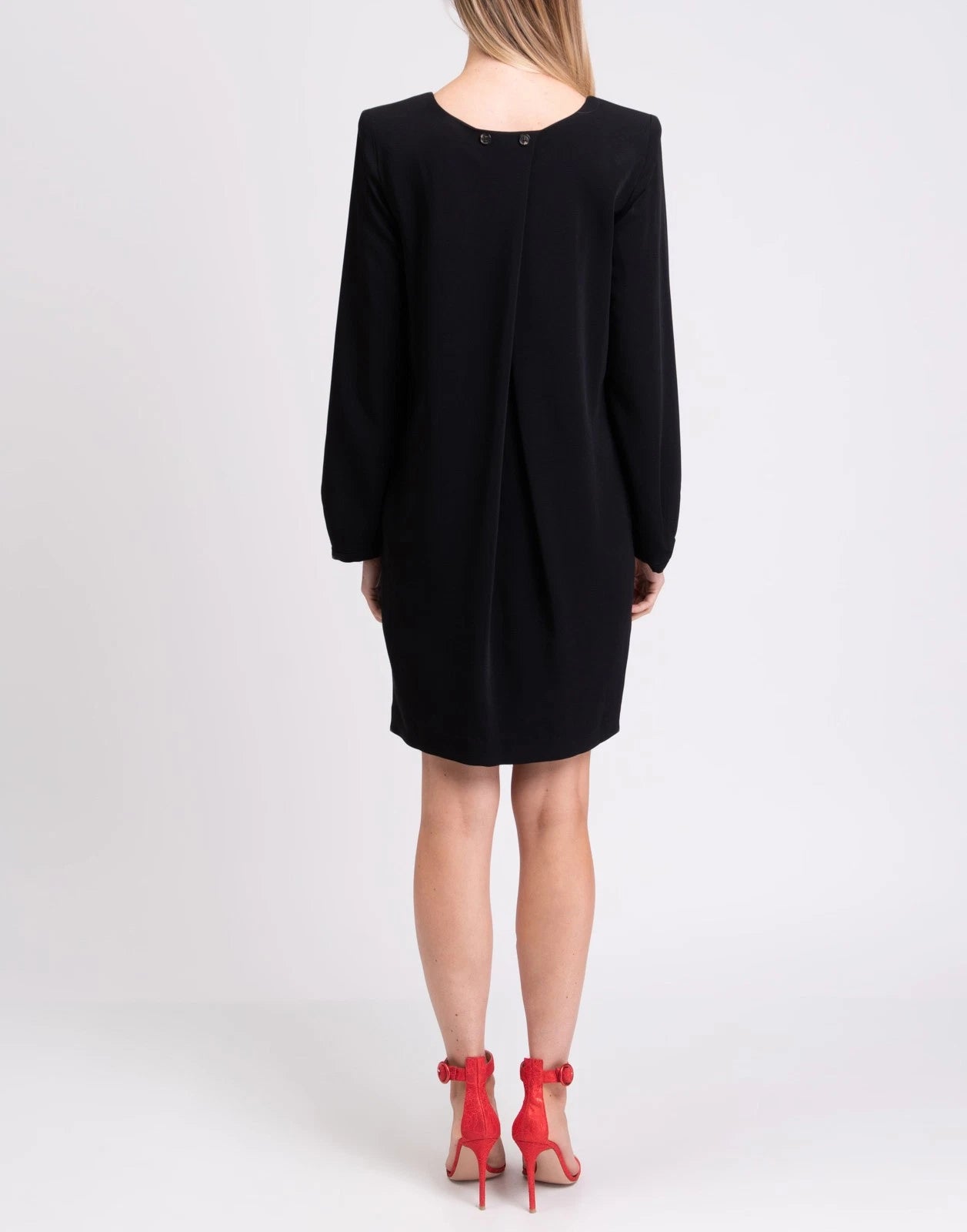 BALLANTYNE Shift Dress — IT 44 / US 8 / UK 12 (L) — Black • Lined • Stretch • Made in Italy