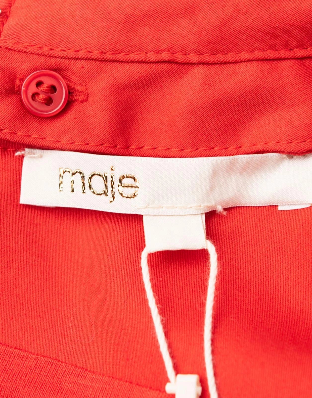 MAJE ‘Rangat’ Beaded Collar Mini Dress Red – Size 2 (US 6 / M) | Sleeveless A-Line, Peter Pan Collar