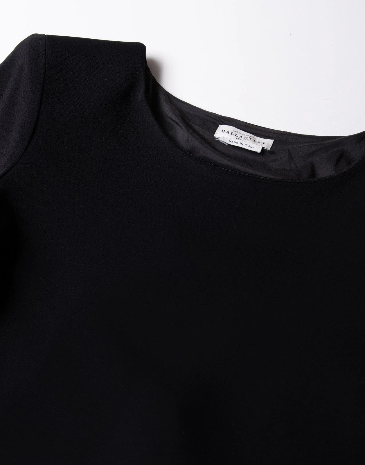 BALLANTYNE Shift Dress — IT 44 / US 8 / UK 12 (L) — Black • Lined • Stretch • Made in Italy