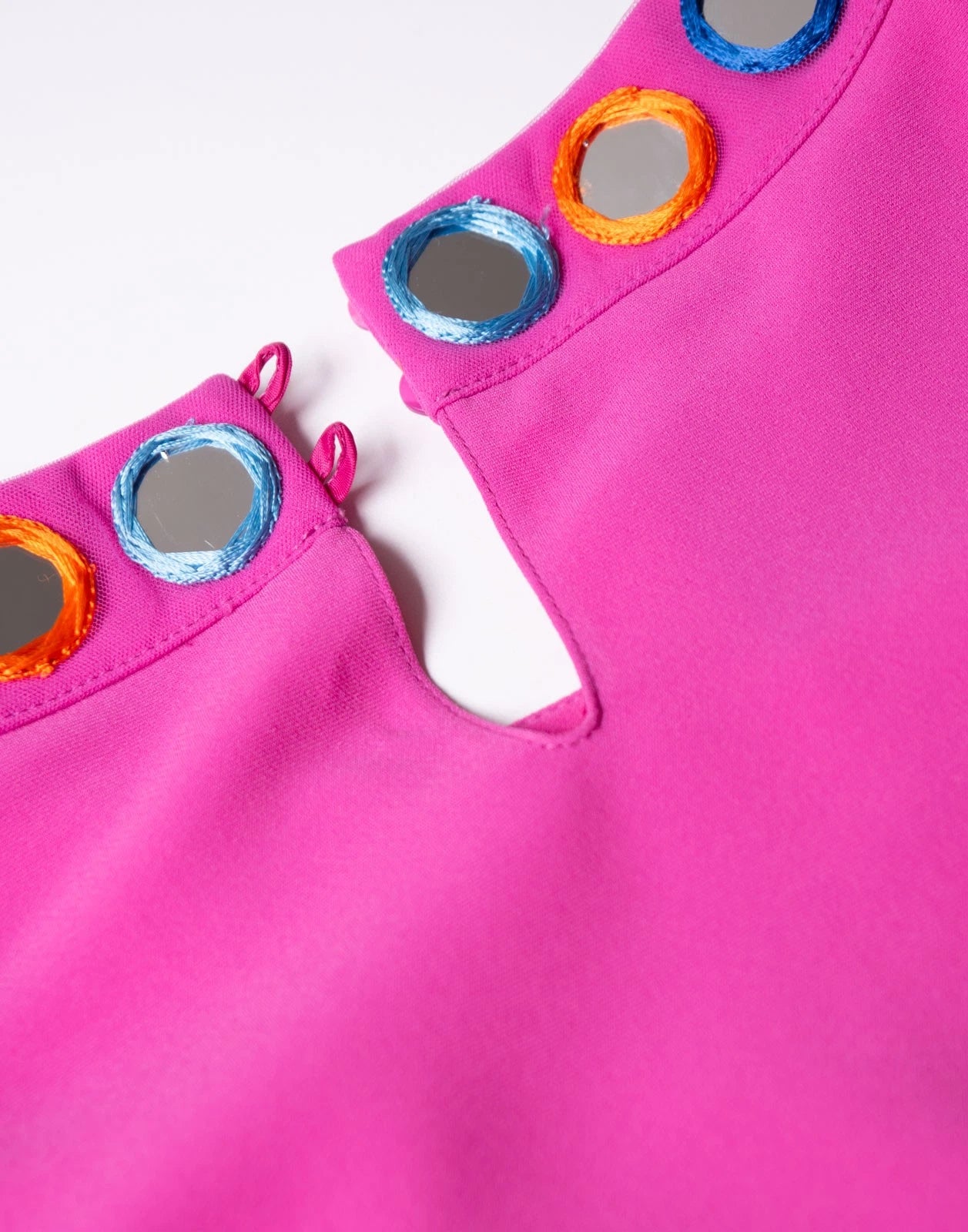 MOSCHINO Crepe Top — IT 40 / US 6 / UK 8 (S) — Pink — Mirror Details — Made in Italy