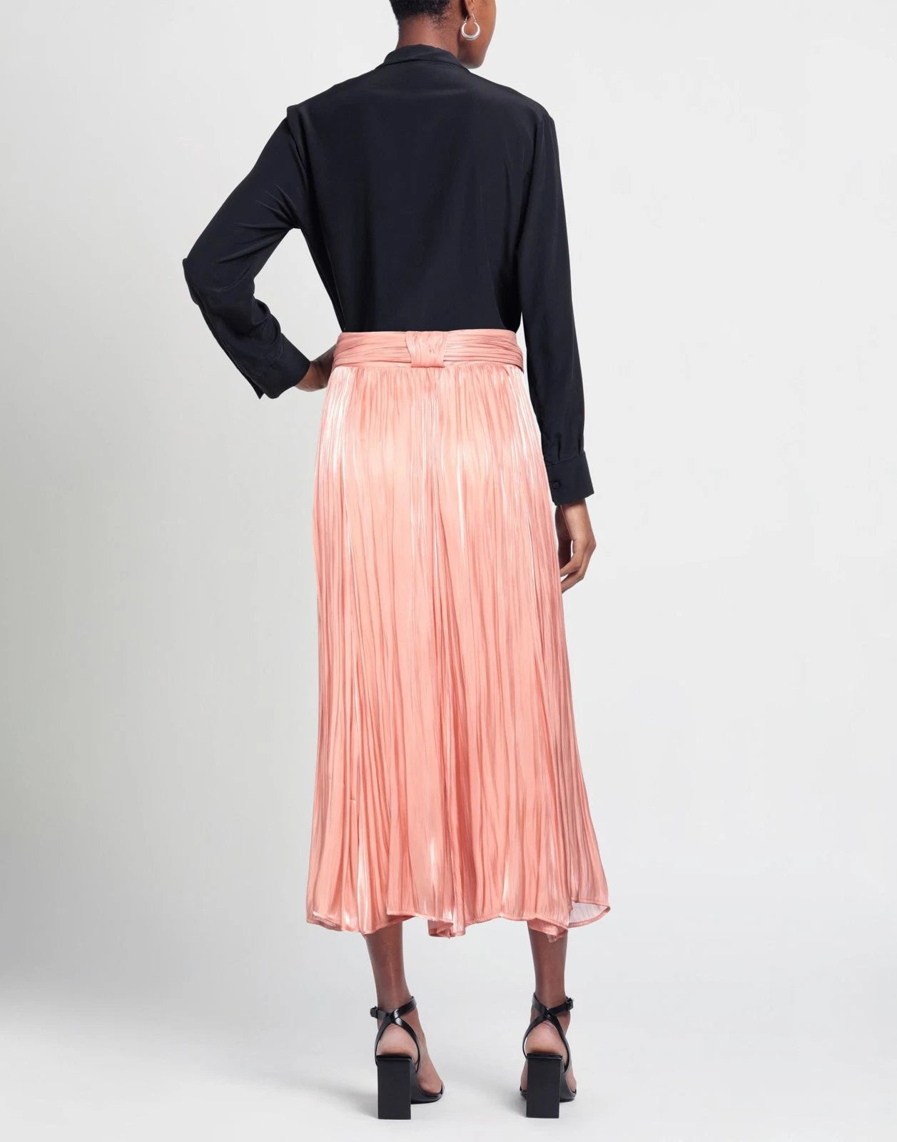 SFIZIO Midi Flare Skirt — IT 46 / US 10 / UK 14 (L) — Pleated • Belted — Made in Italy