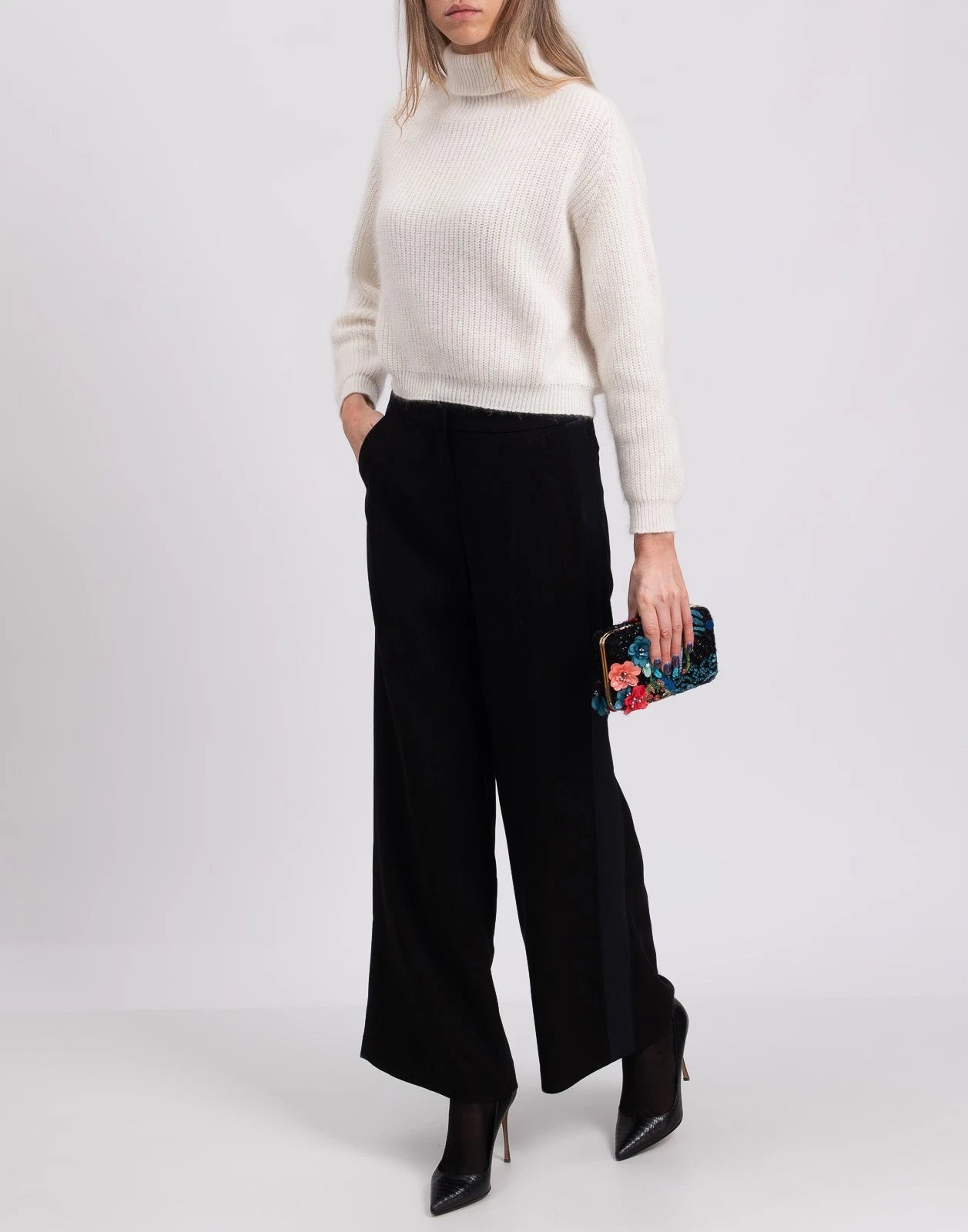 “8” Tailored Trousers — IT 38 (XS) — Elasticated Back — Black — Made in Portugal
