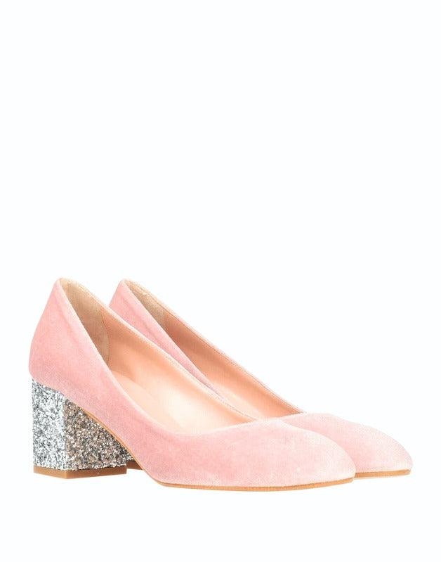POLLINI Pump Shoes — EU 39 — Glitter Square Heel (Made in Italy)